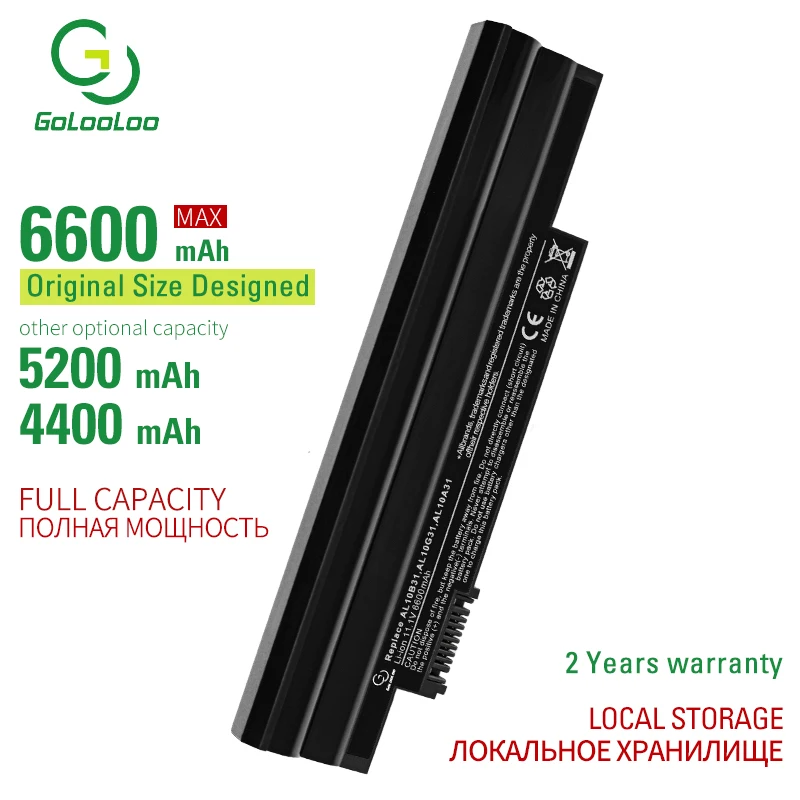 Аккумулятор для ноутбука Golooloo 6 ячеек Acer Aspire One 360 (D260) 522 AOD255 AOD257 AOD260 D255 D255E D257 D260 D270