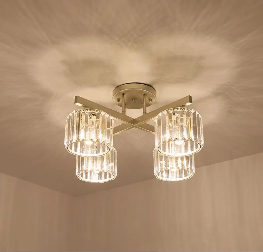 Популярный роскошный потолочный светильник лампа с кристаллами для гостиной