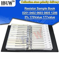 4250pcs 8500pcs 8850pcs 0201 0402 0603 0805 1206 resistor sample book ibuw 5 smd assorted kit 10k 100k 1k 1r 100r 220r
