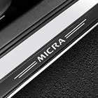 Автомобильный Стайлинг, 4 шт., защитные накладки на пороги из углеродного волокна для Nissan Micra, защитные накладки на пороги дверей, автомобильные аксессуары