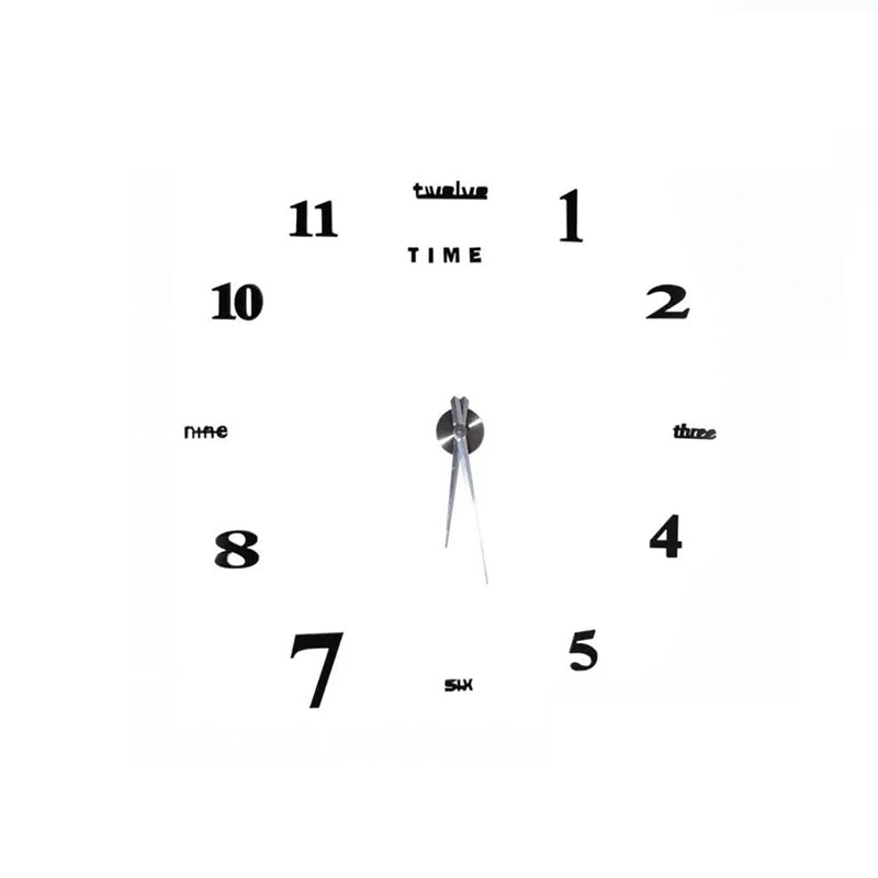 

Настенные цифровые часы, настенные украшения 3D «сделай сам» на клейкой основе, для дома, офиса, гостиной, черного цвета
