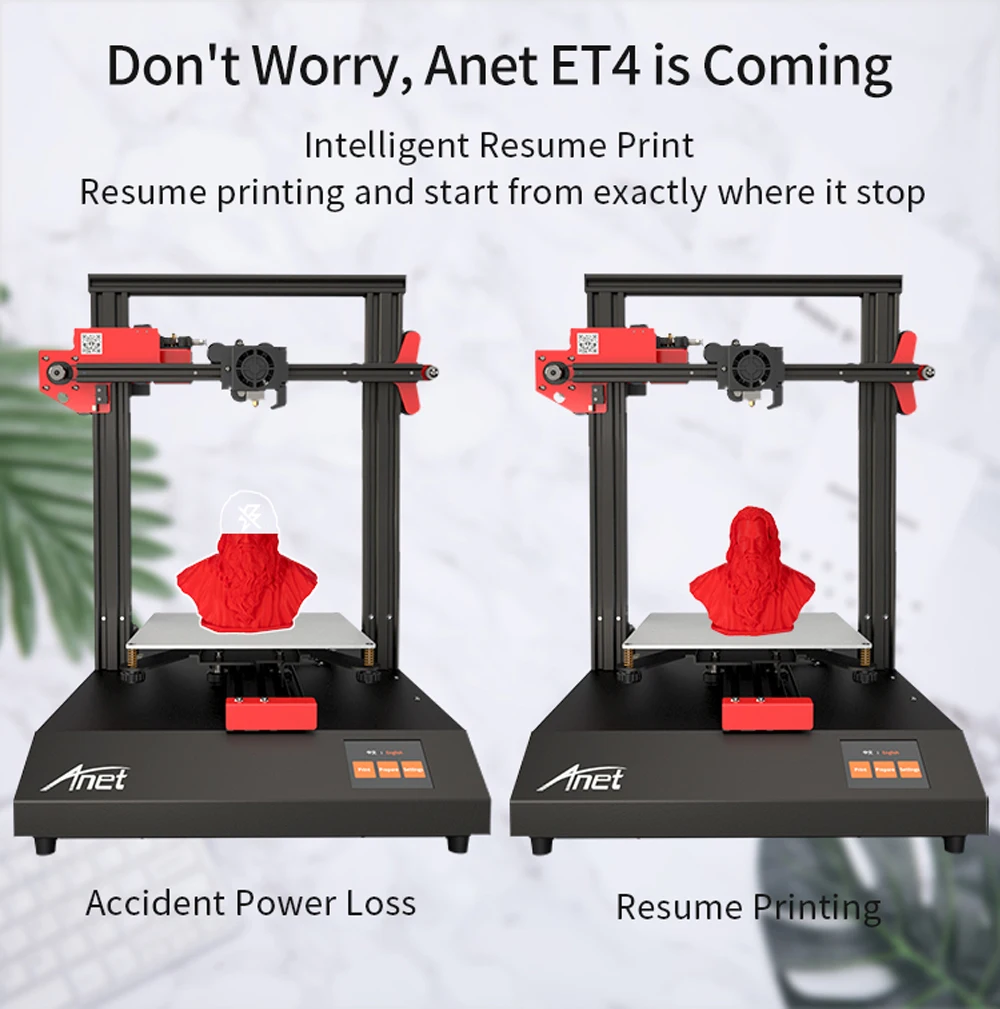 Anet ET4 3D принтер Высокая точность экструдер Prusa i3 DIY набор с авто кровать