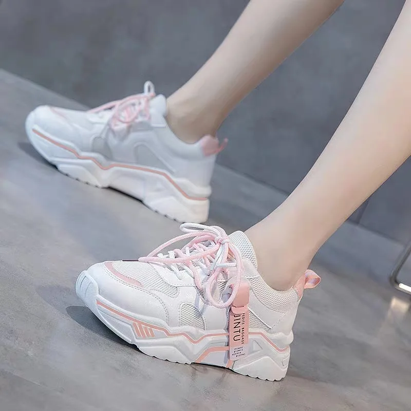 

Luxury Brand Retro White Dad Shoe Women's Sneakers Comfortable Height Increasing Sports Shoes Casual Walking Running Footwear