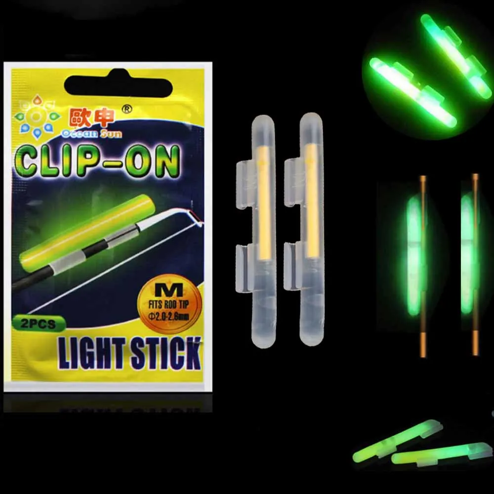 

10pcs (5 packs) Clip on Fishing Glow Sticks Luminous Fishing Fluorescent Night Fishing Lighting Stick Dark Glow Stick S M L XL