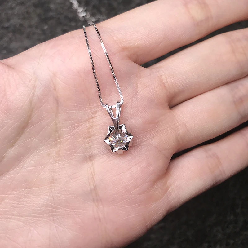 BOEYCJR серебро 925 пробы 1ct F цвет моисанита VVS хорошее ожерелье со стразами бижутерия
