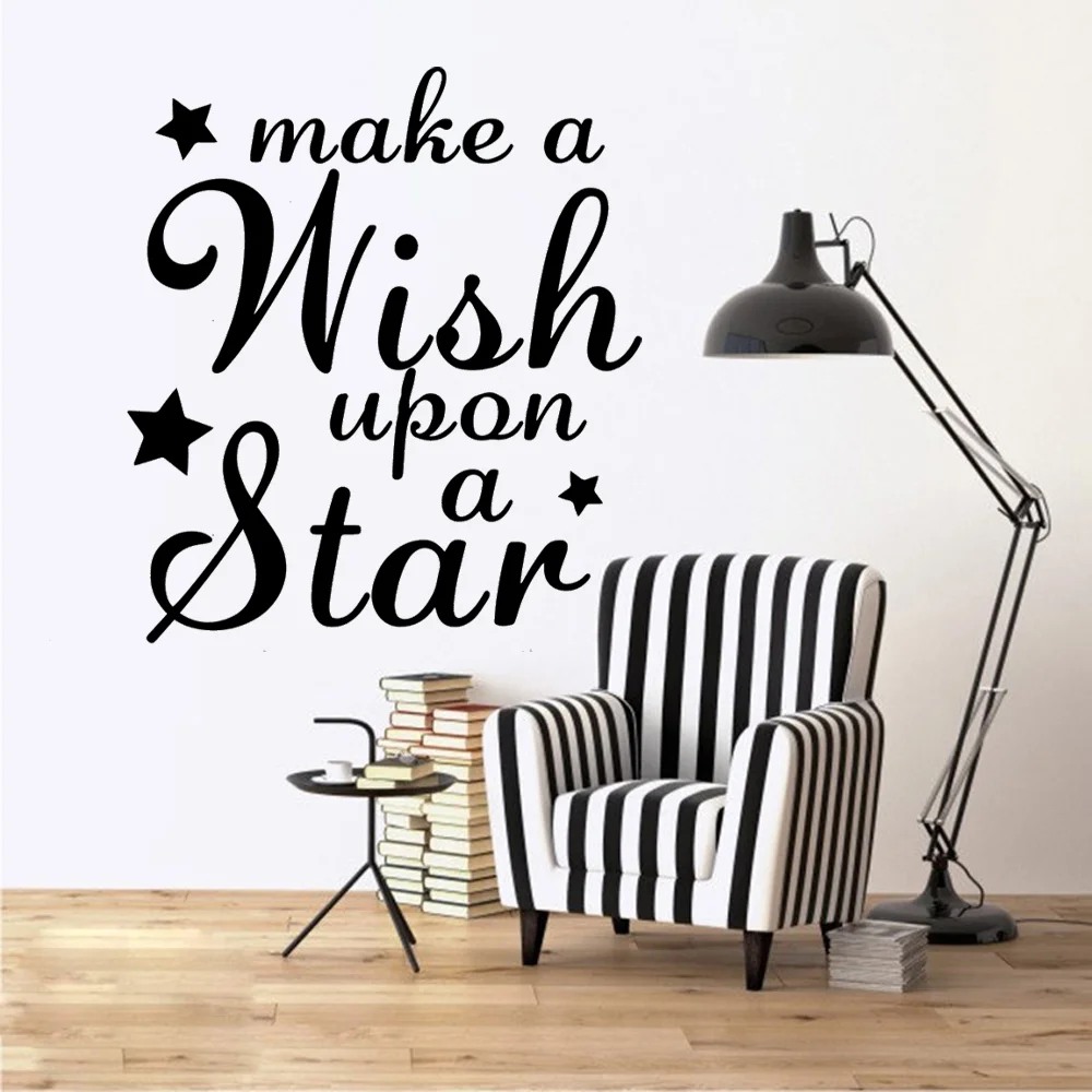 Милые наклейки на стену с надписью make a wish украшение дома для детской комнаты