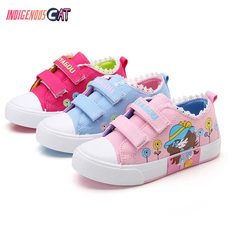 New Brand Children Canvas Shoes Girls Boys Candy Sneakers Tendon Sole Casual Cartoon Fashion Kids | Детская одежда и обувь
