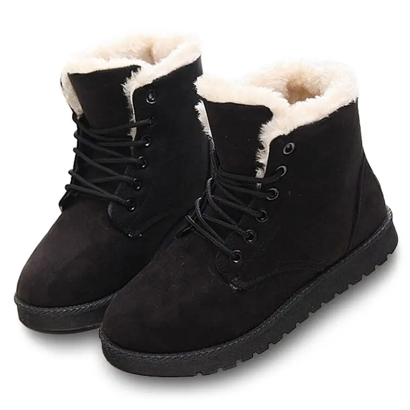 Женские ботинки новинка 2019 зимние замшевые плюшевые ботильоны женская обувь