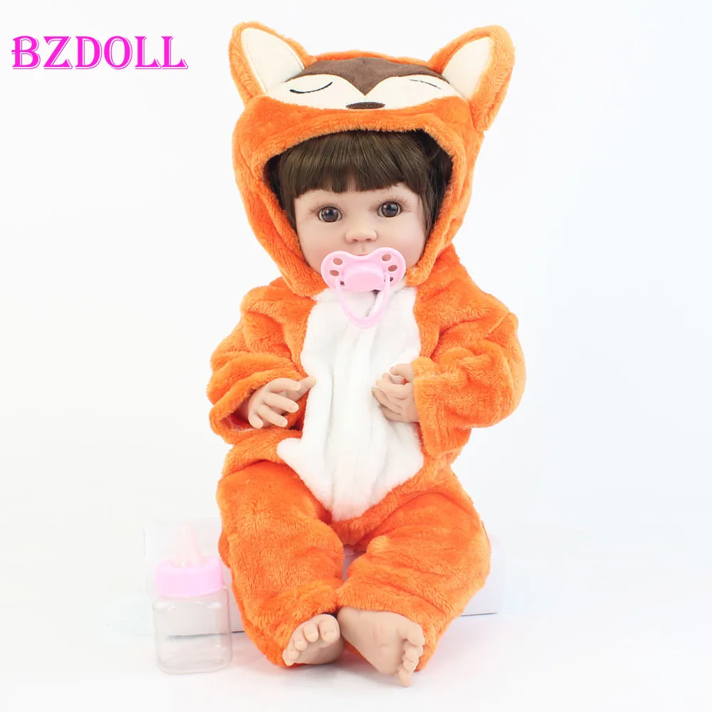

40cm Soft Silicone Reborn Baby Doll Toy For Kids Full Vinyl Mini Girl Babies Doll Fashion Kids Birthday Gift Bathe Shower Toy
