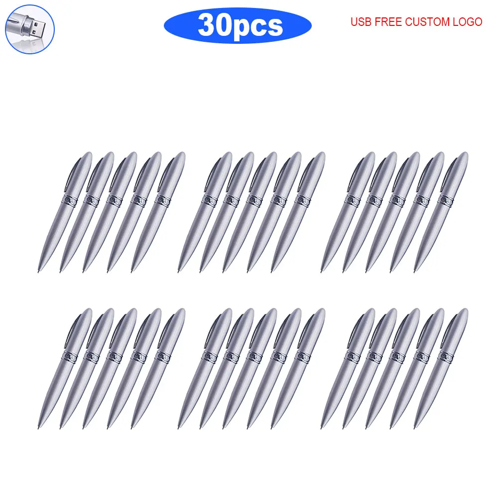 

Waterproof 30pcs free logo metal 2.0 USB Flash Drive 8gb 16GB 32GB flash disk metal pen drive 64gb 128gb memory stick Flash USB