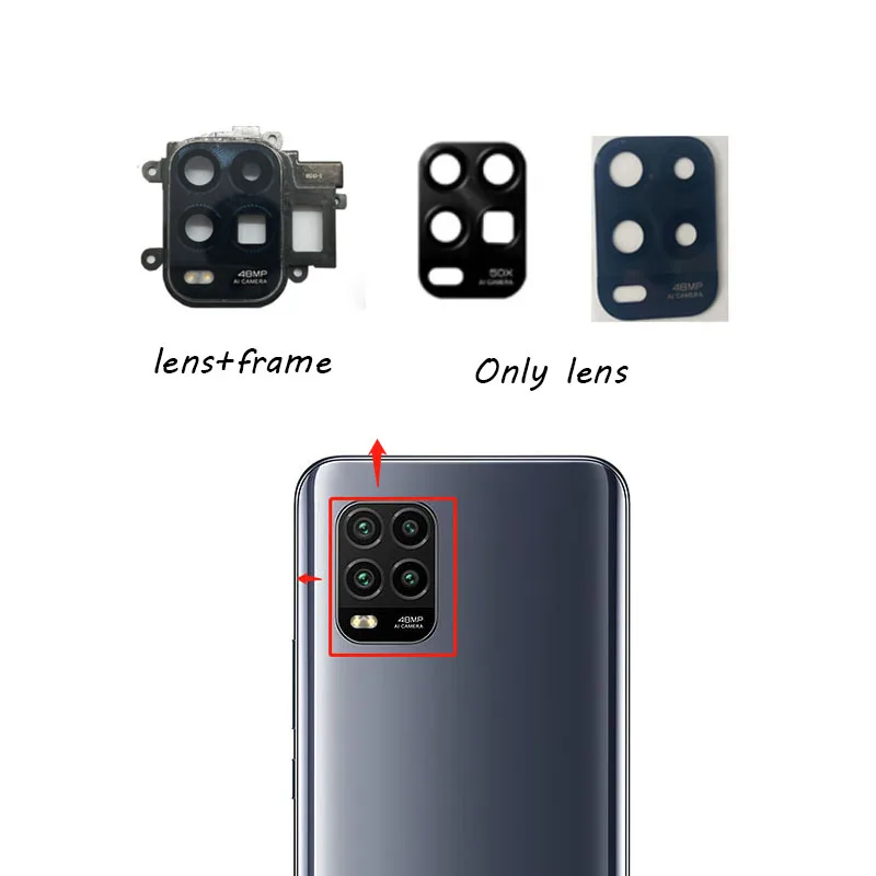 

New For Xiaomi Mi 10 Lite Back Camera Glass Rear Lens With Glue Sticker Adhesive 4G 5G