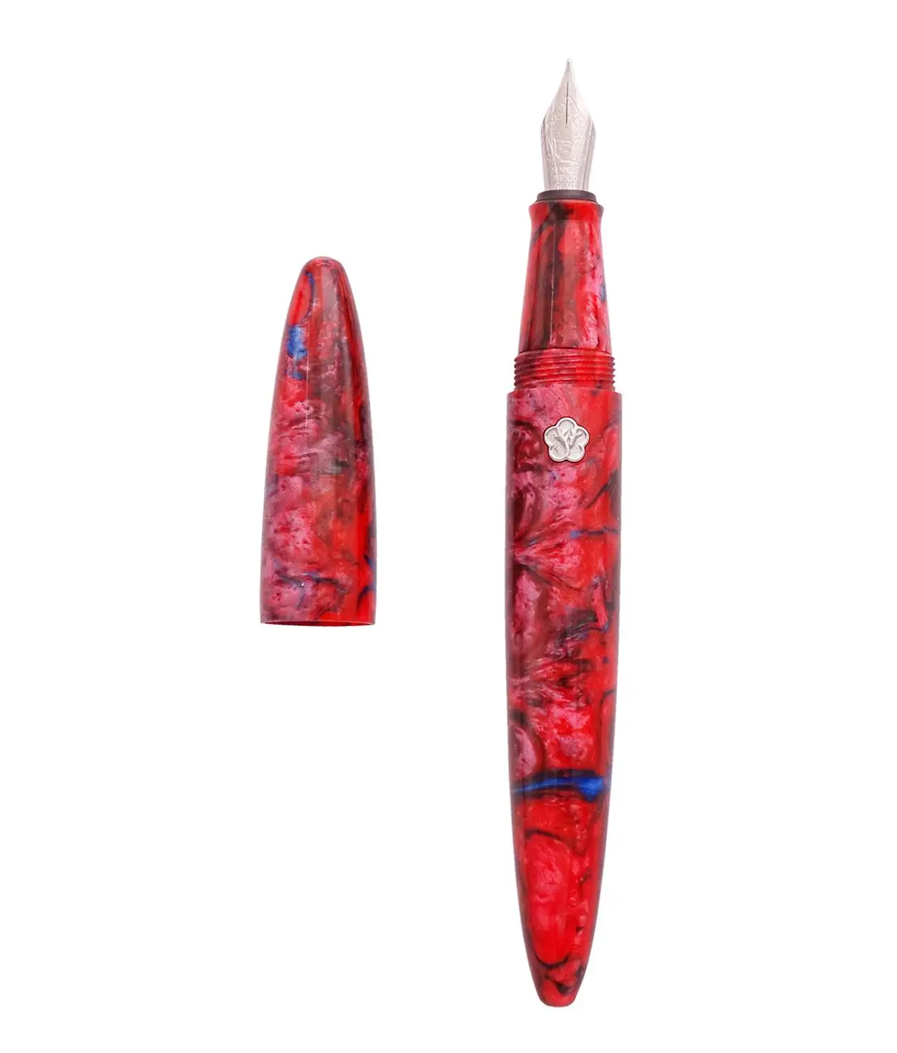 LIY (Live In You) FUTURE Series Awesome Resin Fountain Pen Red Flame Schmidt EF/F Nib Writing Ink Pen for Gift Collection