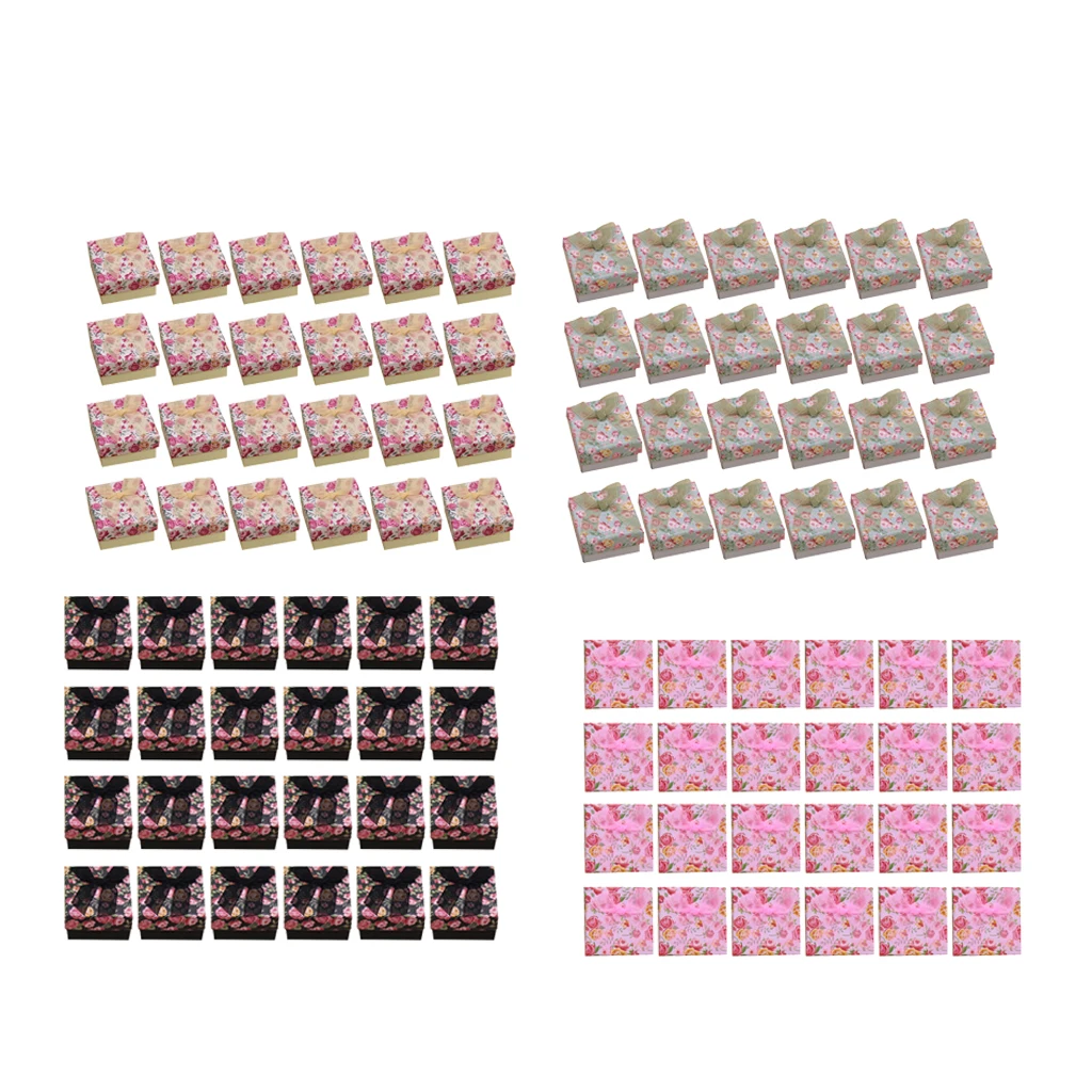 

24pcs Gift Boxes Necklace Bracelet Small Wholesale Case With Bowknot