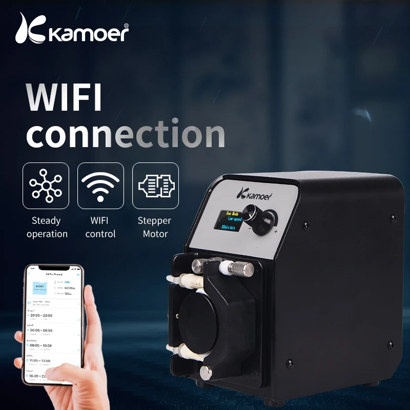 Kamoer-bomba dosificadora perist&aacute;ltica para acuario, dispositivo de circulaci&oacute;n de Reactor de calcio, con WIFI, FX-STP-2