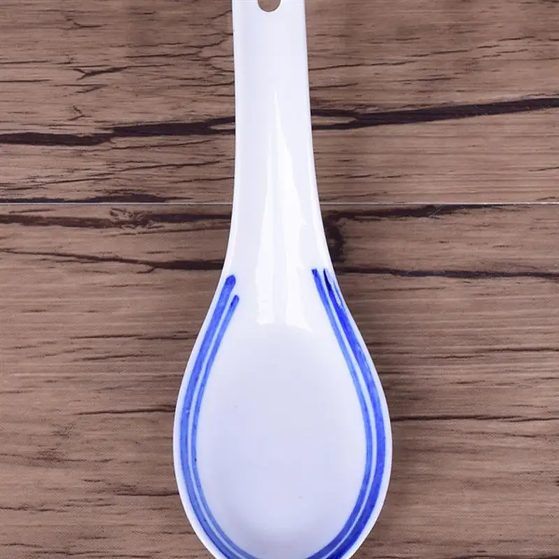 5pcs Convenient Ceramic Spoon Multi-Function Chinese Style Scoop Porridge Tableware Soup For Home Restaurant | Дом и сад