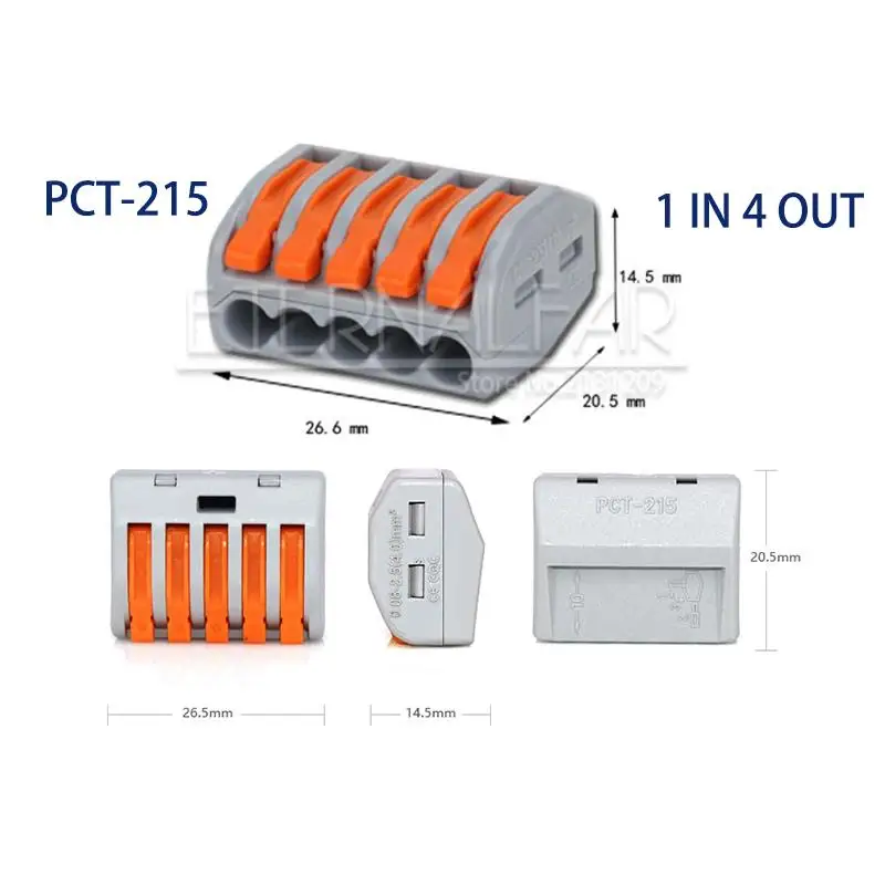 PCT-215 Тип PCT-212 32A 250V 4KV Многофункциональный быстрый соединитель провода 28-12AGW водонепроницаемый BV VR 213 SPL-2 нажимной клеммный блок - Цвет: PCT-215