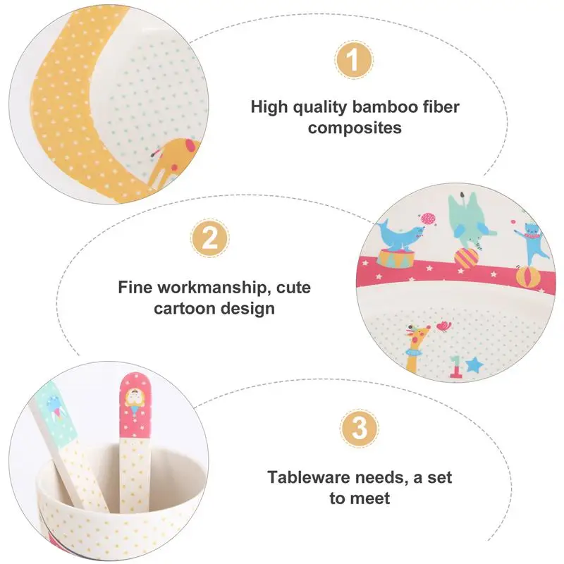 

1 Set of Children Tableware Baby Cartoon Tableware Lovely Kid Feeding Bowl