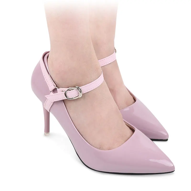 

1Pair Foot Care Women's Shoe Straps Detachable PU Leather Shoe Straps,High Heels Anti-loose Shoelace Band high heeles Shoelace