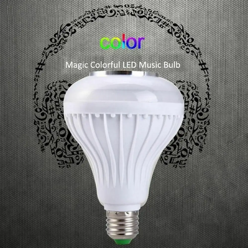 Светодиодная лампочка со встроенным Bluetooth-динамиком 12 Вт E27 RGB меняющаяся лампа