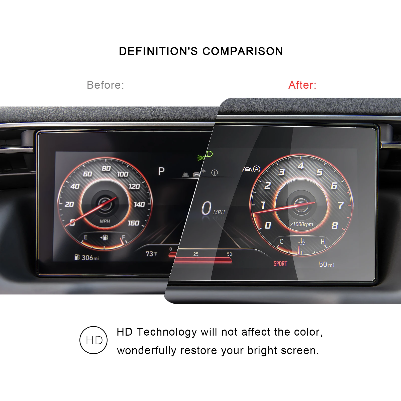 ruiya for 2021 tucson nx4 10 25 inch car lcd instrument screen protector auto interior accessories tempered glass film 268116mm free global shipping