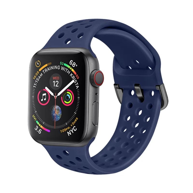 Ремешок силиконовый для apple Watch band 44 мм 40 42 38 спортивный браслет смарт-часов watch iwatch