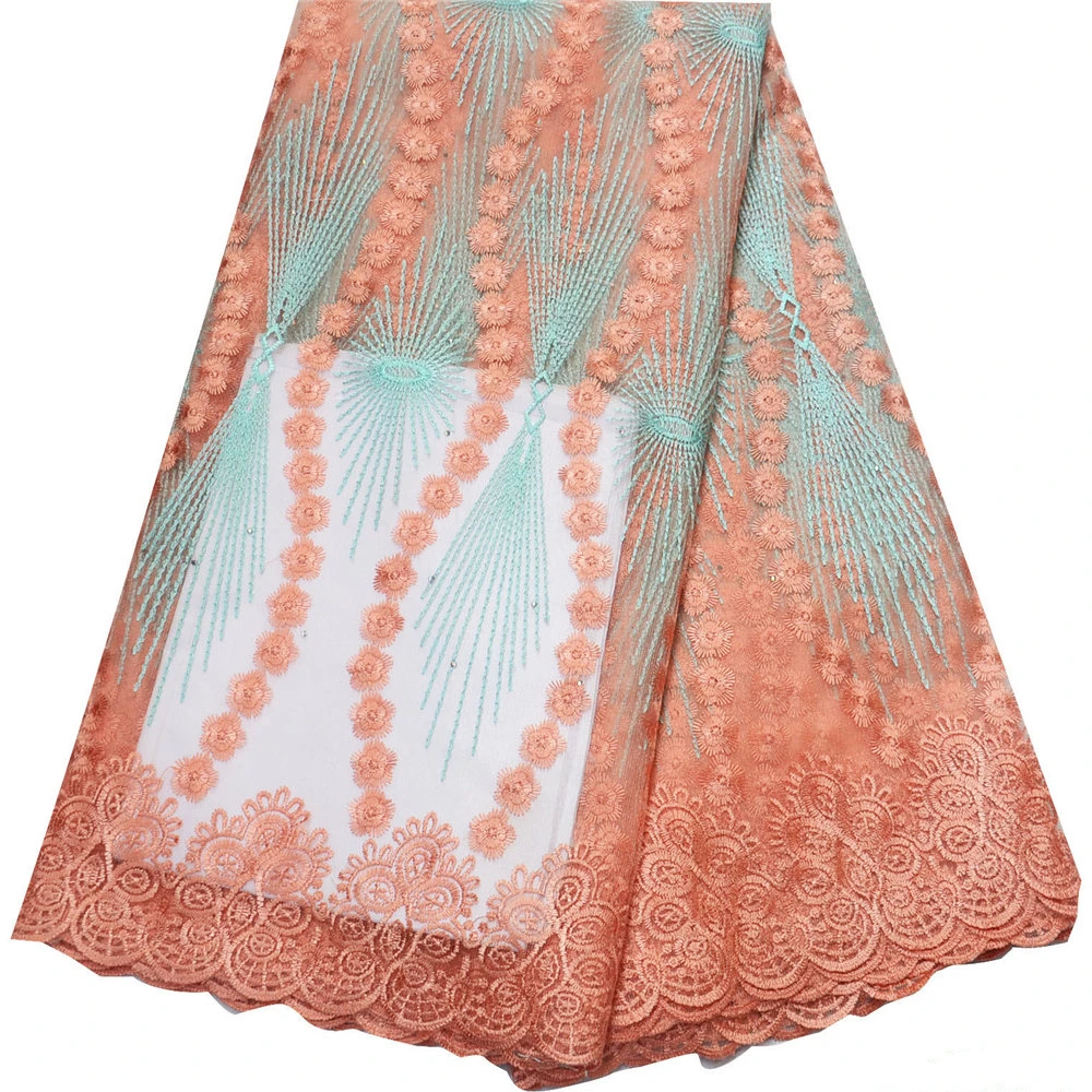 Wine color Tulle Lace fabric embroidered african french lace with stones Nigerian for wedding | Дом и сад