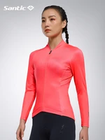 santic cycling jersey long sleeve women full zipper breathable mtb bicycle shirt reflective mountain bike clothing asian size