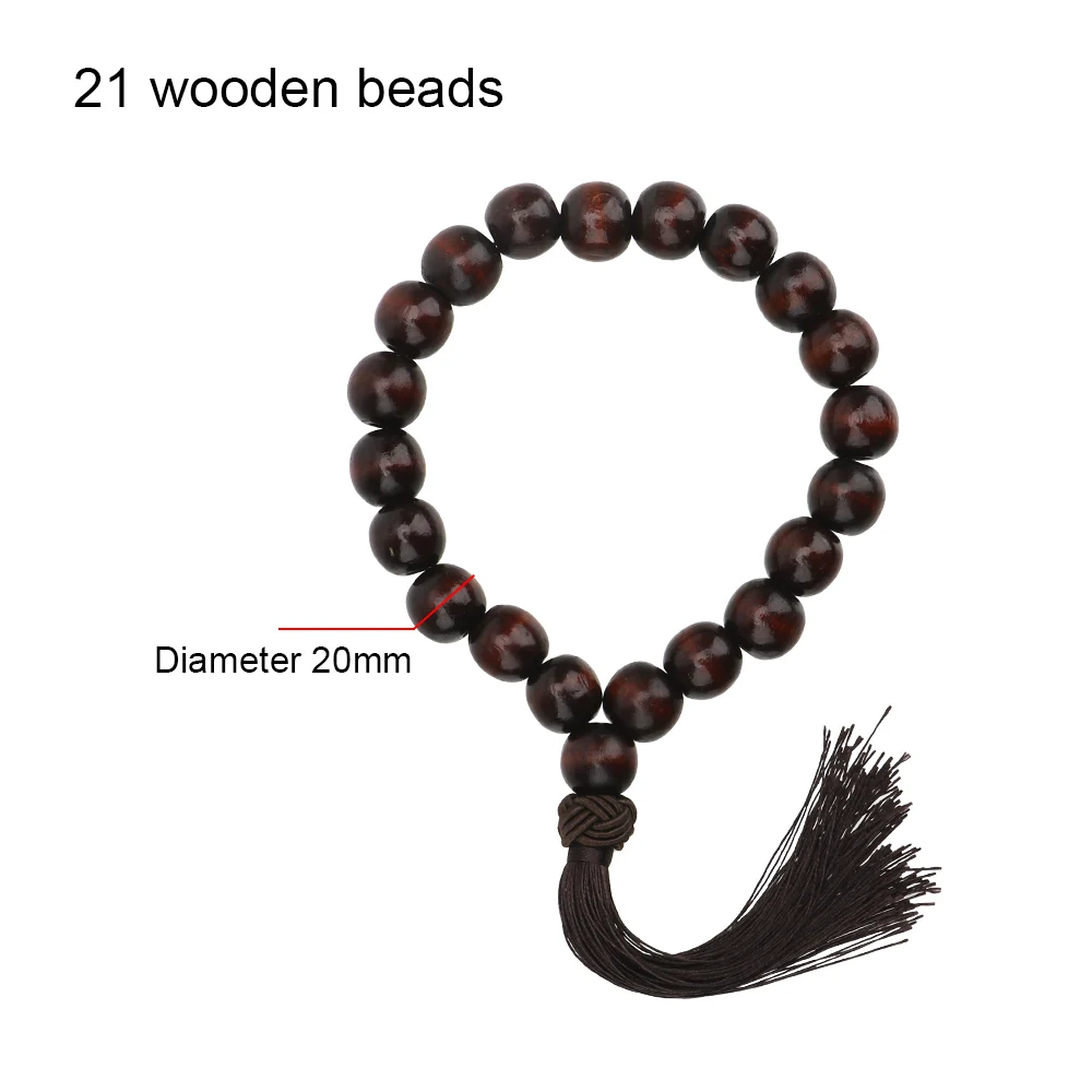 

LEEPEE Wood Buddha Beads Car Ornament Car Gear Shift Decoration Rearview Mirror Auto Hanging Pendant 20mm Interior Accessories