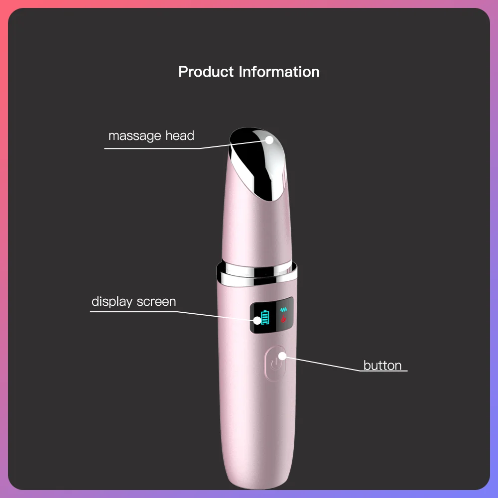 

Electric Eye Massager Vibration Anti Wrinkle Heated Care Remove Dark Circle LED Screen Beauty Eye Face Care Pen Massage Device