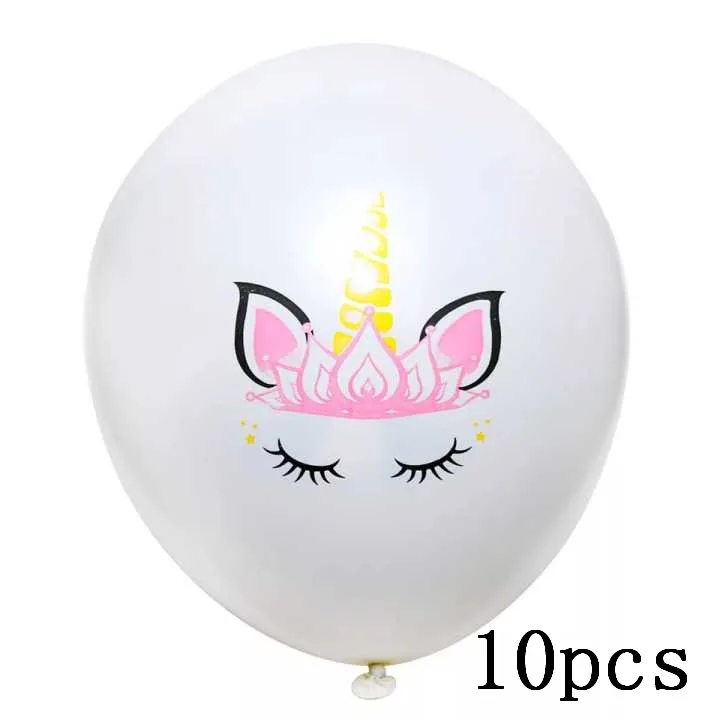 10pcs white 1 шт. 100*97 см Розовый пони 3D Маленькая Лошадь Единорог шары с днем рождения Единорог вечерние гелиевый воздушный шар покрытый фольгой дети животные игрушки Globos - Цвет: 10pcs white