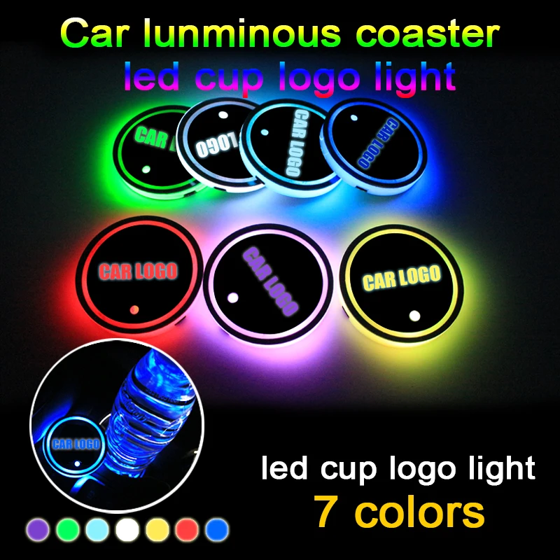 

2PCS Led Car Cup Holder Coaster For Lexus logo Light For gs300 is250 nx rx330 ct200h is250 rx300 ux Lx470 rx350 Accessorie