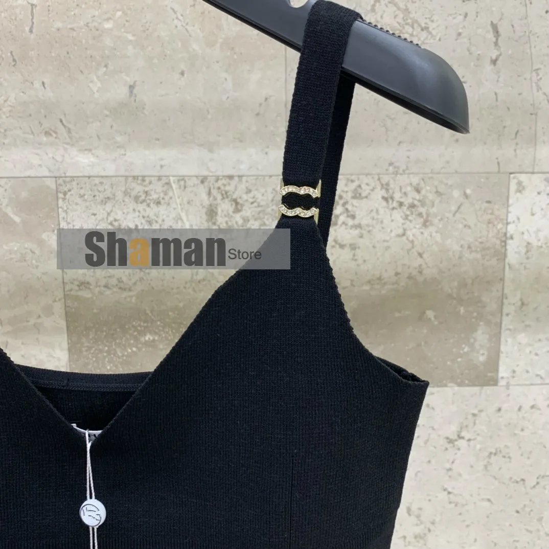 French designer Summer Strap Top Women Sexy deep V-neck vest Camisole Tank Tops Tube Top Crop top Slim Sling Knitted Camis S-L