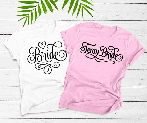 

BRIDE BRIDE TEAM T-shirt wedding pretty graphic art tees bachelorette party tops fashion slogan grunge gift for her shirt-J794