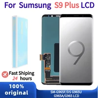 100original 6 2amoled lcd for samsung galaxy display s9 plus g965 sm g965f lcd touch screen digitizer assembly with black dot