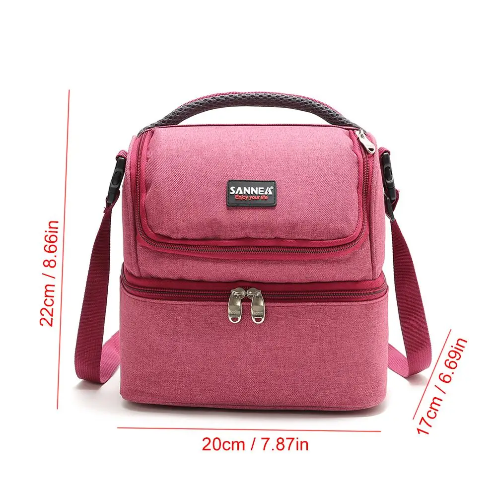 Сумка для ланча с двумя отделениями большая Изолированная Герметичная сумка