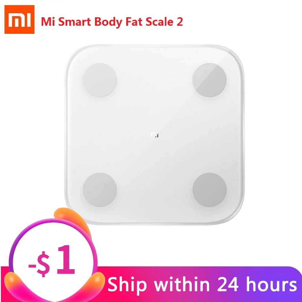 

Оригинальные смарт-весы Xiaomi 2 для определения жира в теле, Bluetooth 5,0, весы с анализом информации о теле, ИМТ, весы для здоровья, светодиодный дис...