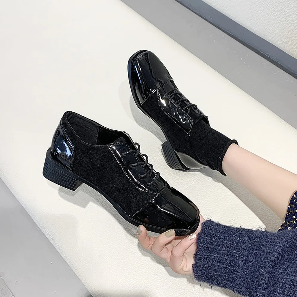

Новинка весны 2020, маленькие туфли с квадратным носком, Повседневная индивидуальная Женская обувь в британском стиле на низком каблуке