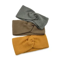 helisopus 2021 new cross top knot elastic hair bands for women soft solid color turban headbands women girls hair accessories