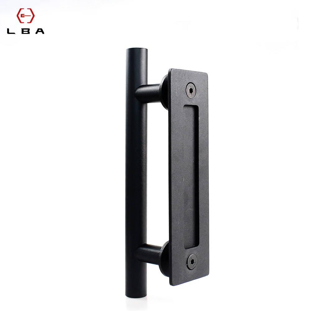 

Ручка для дверей американского амбара LBA, черная, из углеродистой стали, стеклянная, раздвижная, нажимная, ручка для шкафа, мебели, круглая ру...
