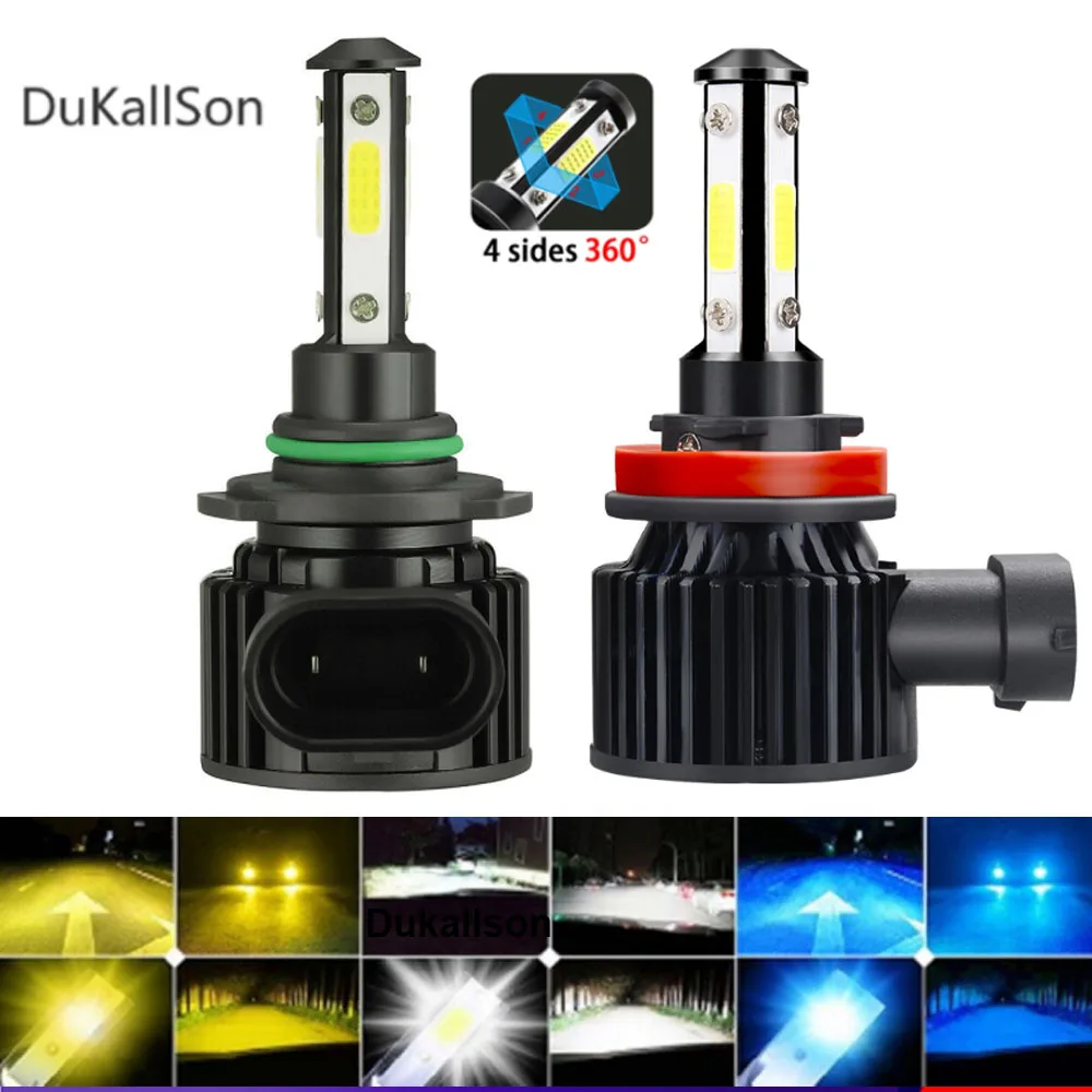 

Mini H4 H7 LED Turbo Car Headlight Bulbs Canbus H1 H11 9005 9006 4side Chips 80W 16000LM 6000K 12V Auto Headlamp Light Bulbs