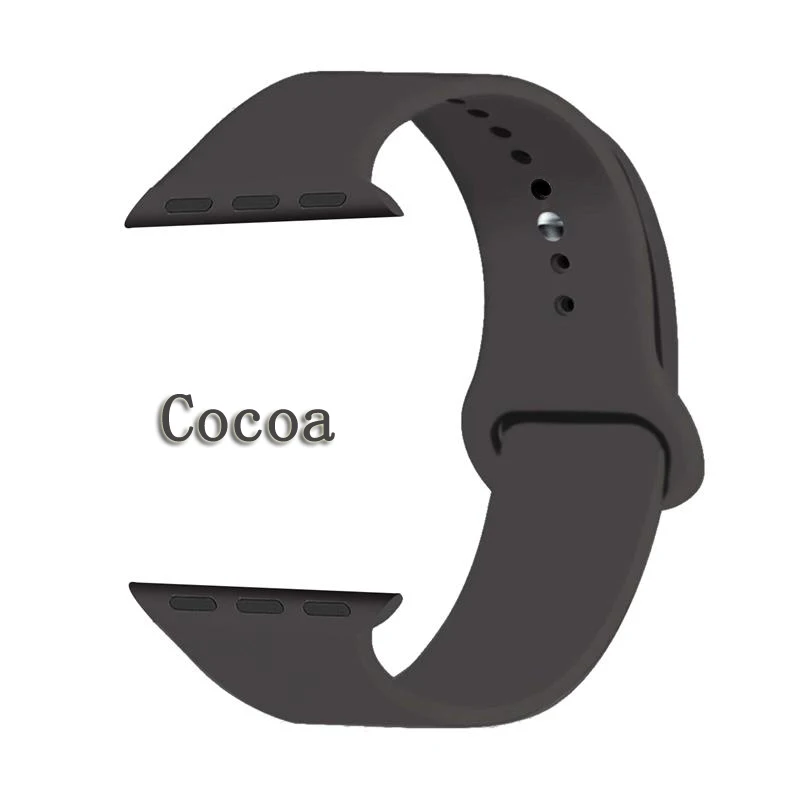 Cocoa Joyozy Sports soft silicone interchangeable apple watch band 42mm 38mm 40mm 44mm for iWatch series 5/4/3/2/1 apple watch band - Цвет ремешка: Cocoa