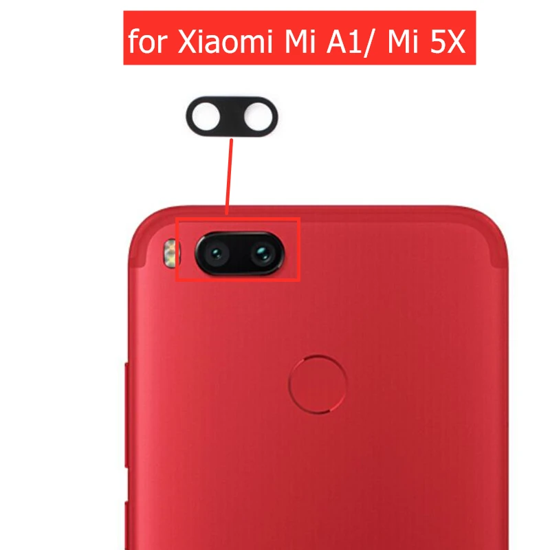 Стеклянный объектив для задней камеры Xiaomi Mi A1 2 шт. стекло с клеем 3M 5X запасные
