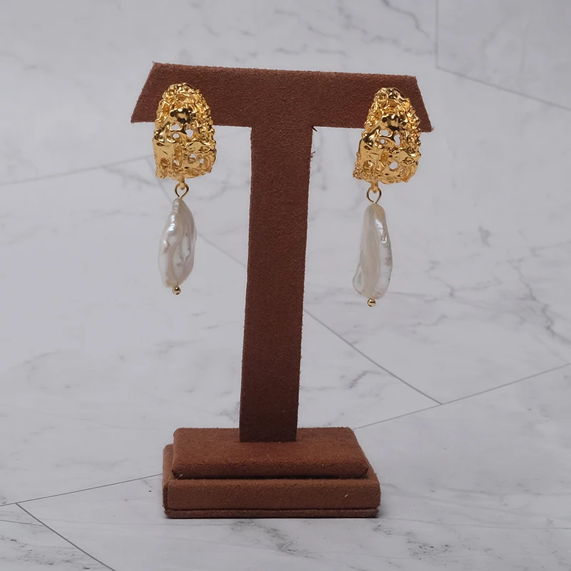 

Amorita boutique Vintage luxury natural pearl pendant drop earrings