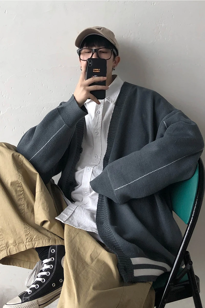 

2019 Autumn And Winter Korean Version Of The Lazy Loose European And American Casual Woolen Long-sleeved Sweater Coat