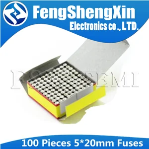Стеклянный предохранитель 100 шт.лот 5x20 мм 0.1A 0.2A 0.5A 1A 2A 3A 4A 5A 8A 10A 15A 20A 30A 250 В 5*20 мм Предохранитель стеклянная страховочная трубка
