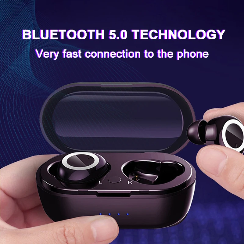 Bluetooth 5 0 настоящие Беспроводные наушники с сенсорным управлением спортивные