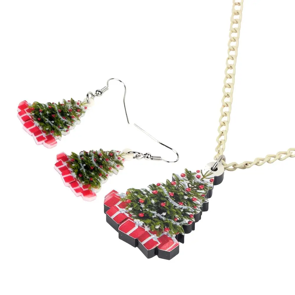 Bonsny Акриловая Рождественская елка Подарочная коробка набор ювелирных изделий