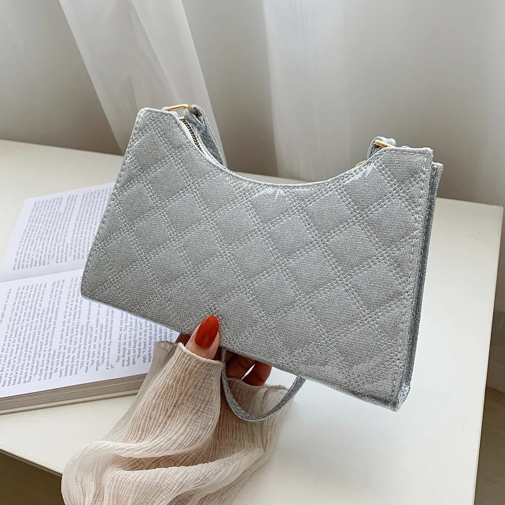 

Модная женская сумка через плечо из искусственной кожи с рисунком в клетку, повседневная женская однотонная маленькая сумочка, сумки