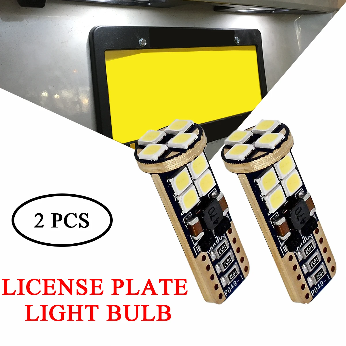 

2 шт. T10 3030 12-SMD 2825 194 светодиодный ные светильник пы для номерного знака 6000K яркий белый 6000K белый