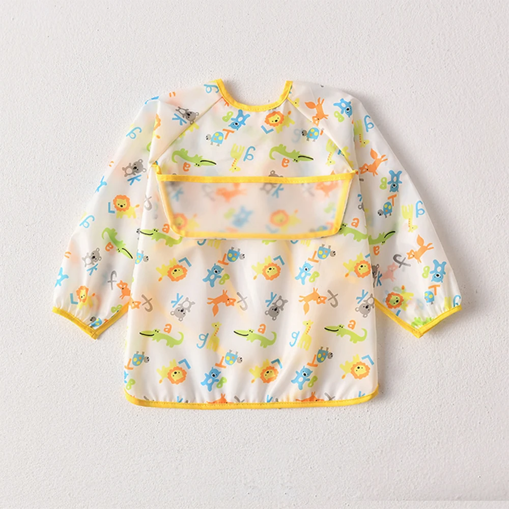 

Cartoon Baby Bib Waterproof Colorful Infant Bib Kids Long Sleeve Bibs Long Sleeve Apron Eating Bibs